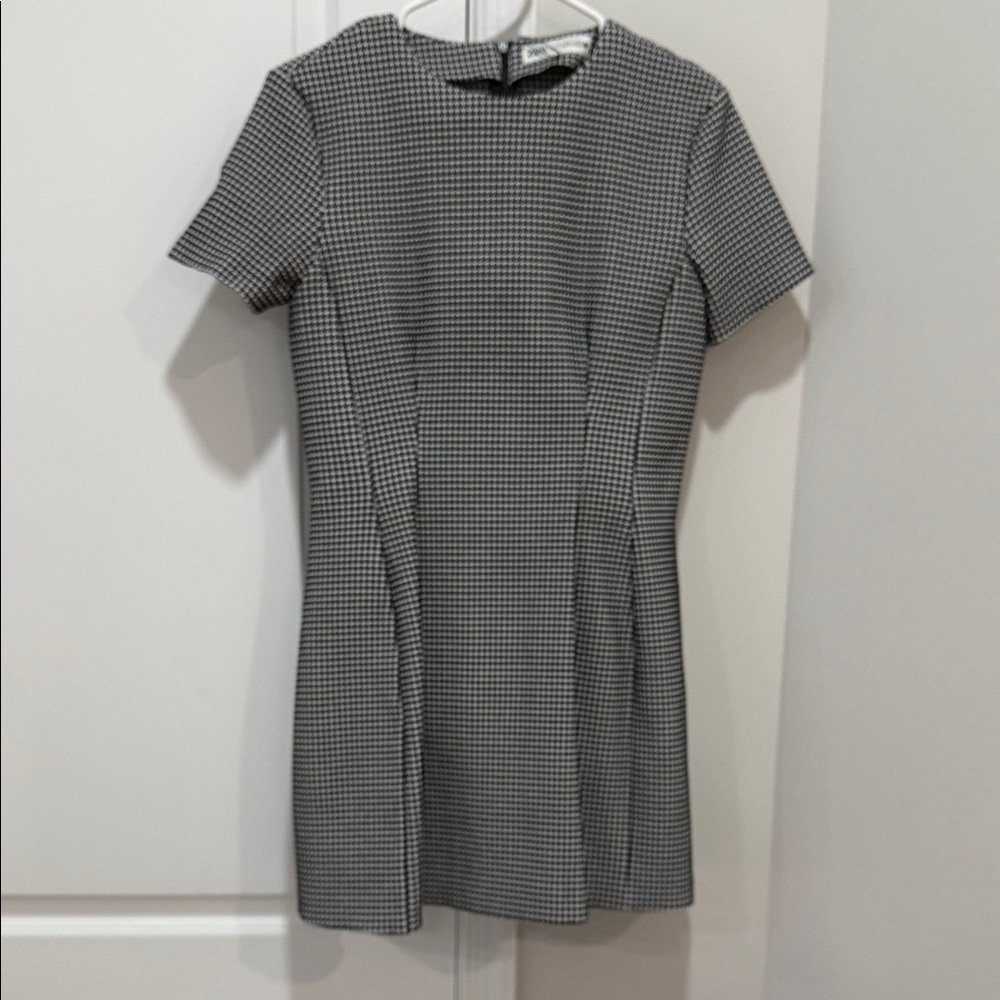 Black and White Houndstooth Dress Zara NWOT size M